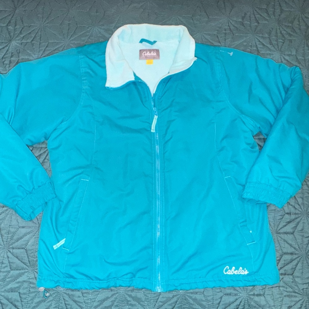 Cabela's Aqua Blue Jacket / Coat with Fleece interior - women’s XL
